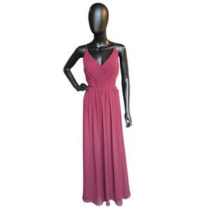 Cranberry Chiffon Spaghetti Strap Bridesmaid/Formal Gown - Bill Levkoff